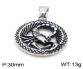 Pendentif scorpion argent pour hommes avec diamètre 30mm et poids de 13g - Scorpion (Sans Chaîne)