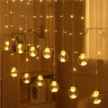 Warm white LED curtain string lights with decorative bulbs for cozy home decoration - Warm White Wishing Ball