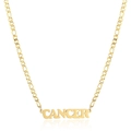 Dettaglio del ciondolo zodiacale Cancro dorato placcato oro 18K con catena Figaro - Oro Cancro