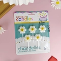 5-pack of white daisy smile face birthday candles made from 100% natural wax for party - White Smiley Flower