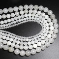 Translucent white round gemstone beads in multiple sizes for DIY jewelry bracelets - White Jade / 4mm Approx 93pcs