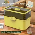 Extra large mustard yellow family first aid box with multi-layer storage and secure lock - Extra Large / Matcha Green