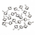 Silver heart-shaped alloy key charms for DIY jewelry and necklace pendants - 10X17mm (Heart Key)
