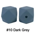 Perla in silicone ottagonale grigio scuro 17mm per gioielli fai da te per neonati - 10# Grigio Scuro