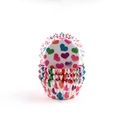 Stack of white paper cupcake liners with colorful heart patterns and polka dots - Colorful Hearts