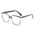 Modern tortoiseshell cat-eye anti-blue light glasses with grey frames and PC core legs - Grey Tortoiseshell