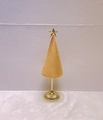 Golden velvet star cone jewelry display stand with a sturdy metal base for accessories - Ginger Yellow