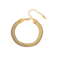 Gepolijste gouden platte slangenketting armband met karabijnsluiting en verlenging - Platte Slangenketting Stijl (2#) / Goud