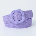 Ceinture tressée élastique violette avec boucle carrée pour un style minimaliste - Violet / 80-100cm