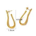 French vintage style gold-plated irregular U-shaped earrings 4.6cm in height - Wavy Streamline U-Shape Style (NB-E1389)
