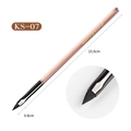Brown nail art drawing brush KS-07 with 15.5cm pink handle and 0.8cm fine liner tip - Large Carving Brush (KS07)