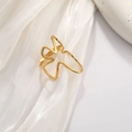 French vintage style irregular geometric golden butterfly titanium steel open ring - 18K Gold Plated Butterfly Line