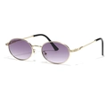 Occhiali da sole ovali vintage con lenti viola sfumate e montatura dorata - Montatura Oro Lenti Grigio Sfumato / Grigio Gradiente