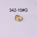 16G triple-layered gold stainless steel clicker ring for ear and nose piercings - 10mm / Gold