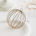 10cm golden hollow iron sphere ornament with glitter finish and hanging ring for tree decor - Champagne Gold Hollow Ball 10cm / 10cm