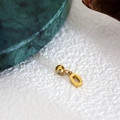 Elegant gold letter O pendant in polished finish with a round bead charm accessory - Number Pendant (0) / Gold
