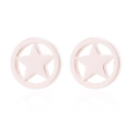 Minimalist rose gold star earrings featuring hollow circular geometric design - Pentagram / Rose Gold