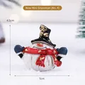Miniature de bonhomme de neige en résine avec chapeau noir et écharpe rouge de Noël - Mini bonhomme de neige style 4 (haut-de-forme)