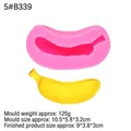 Pink silicone banana mold for DIY fondant and cake decoration with yellow model - No.5 Long Strip Banana Style (B339) / Pink