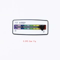 White enamel social battery mood pin with sliding heart and rainbow progress bar scale - White My Mood