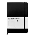 Classic A5 black hardcover dotted notebook with elastic strap and 100gsm paper - Elegant Black (Dotted)