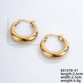 Polierte goldene Chunky Creolen im minimalistischen Stil, Größe 2,6 cm für Damen - E01570-31 / Gold