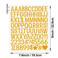 1-inch orange vinyl alphabet and number stickers set for DIY crafts and labeling - Orange