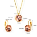 Detail showing 45cm gold plated stainless steel necklace and champagne crystal earrings - Gold-Champagne Crystal