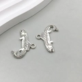 Pair of antique silver mermaid fish pendants with detailed scale textures for DIY jewelry - Antique Silver Ocean Tuna 25*14mm