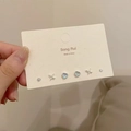 Detail of six-piece stud set featuring zircon pearls and heart shapes on a card - 9# Silver Tone (6 Pairs)