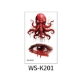 Halloween temporary tattoo WS-K201 featuring a bloody octopus and bleeding eye designs - WS-K201