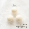 Pack of 3 white handmade 3cm wool felt balls for Christmas DIY crafts and decorations - 3cm Cream White (Pack of 3)