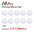 Detail showing 10pcs 6mm silicone piercing pads for 1.4-1.6mm bar protection - 6mm-10Pcs / Clear