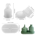 Silicone mold set for striped vase and oval tray with green gypsum finish product - Vase + Box + Tray Set