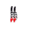Close-up of acrylic Halloween knife charms with skull prints and red blood splatters - Style 7 (56*13mm)