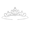 Tiara de princesse argenté pour filles avec strass brillants et motifs en cœur - Couronne d'argent à feuilles de cœur pavées (Style 17)