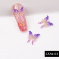 Detalle de dijes para uñas de mariposa 3D en resina aurora degradado rosa y morado - SZ24-03/Degradado Púrpura Rosa