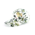 Fashion baseball cap featuring realistic pear and berry floral print on a cotton hat - Adjustable / Fresh Pear Fruit (Bluish Green)