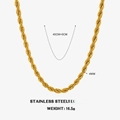 Collier Torsadé En Or - 4 Mm