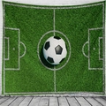 Green football field tapestry with large soccer ball for wall decoration - 150x130cm / Pattern 4-Green Soccer Field