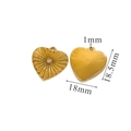 Detailed view of heart-shaped gold pendants with sunburst texture and small rhinestone - Dotted Heart