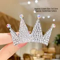 Pettine per capelli a corona d'argento per bambine con strass bianchi e riflessi - 5# Pettine a Corona con Strass Colorati (Medio)
