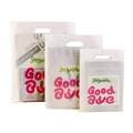 Frosted translucent plastic shopping bags with Good bye print in three sizes - 15*20cm / Good Bye Translucent Matte