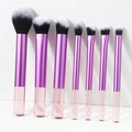 7-teiliges lila Make-up-Pinsel-Set mit Farbverlauf-Borsten und klaren Griffen - 7 Stück Lila Transparenter Griff