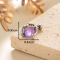 Silver snake cartilage stud with purple moonstone and precise size dimensions - Purple (A159-5#)