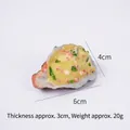 Realistic PVC cooked oyster keychain model with sauce detail, 6x4cm food imitation toy - Cheese Oyster-Model