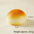 Realistic slow rebound PU toasted bun squishy toy, dimensions 7cm diameter by 4.5cm height - 7cm Large Roasted Bun (with Bread Buckle)