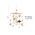 Rotating wooden baby mobile with beige knit elements for crib nursery decor - Beige Starry Night Mobile