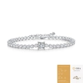 Élégant bracelet cube en argent sterling S925 et moissanite avec certificat GRA - Moissanite 1ct (Avec Certificat GRA) / Pierre Principale de 5,5mm + Certificat