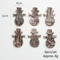 Set van 6 sneeuwpop ornamenten van natuurlijk berkenbast voor kerst knutselen - Natuurlijke Schors Sneeuwpoppen (6 Stuks)
